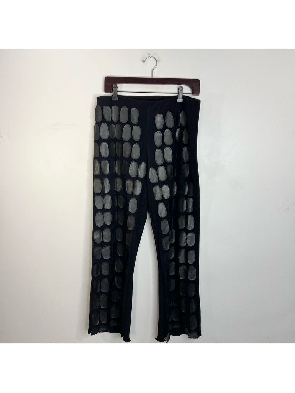 Vtg Joseph Ribkoff 70s 80s union made black cropped straight applique pants 14 - Picture 3 of 12